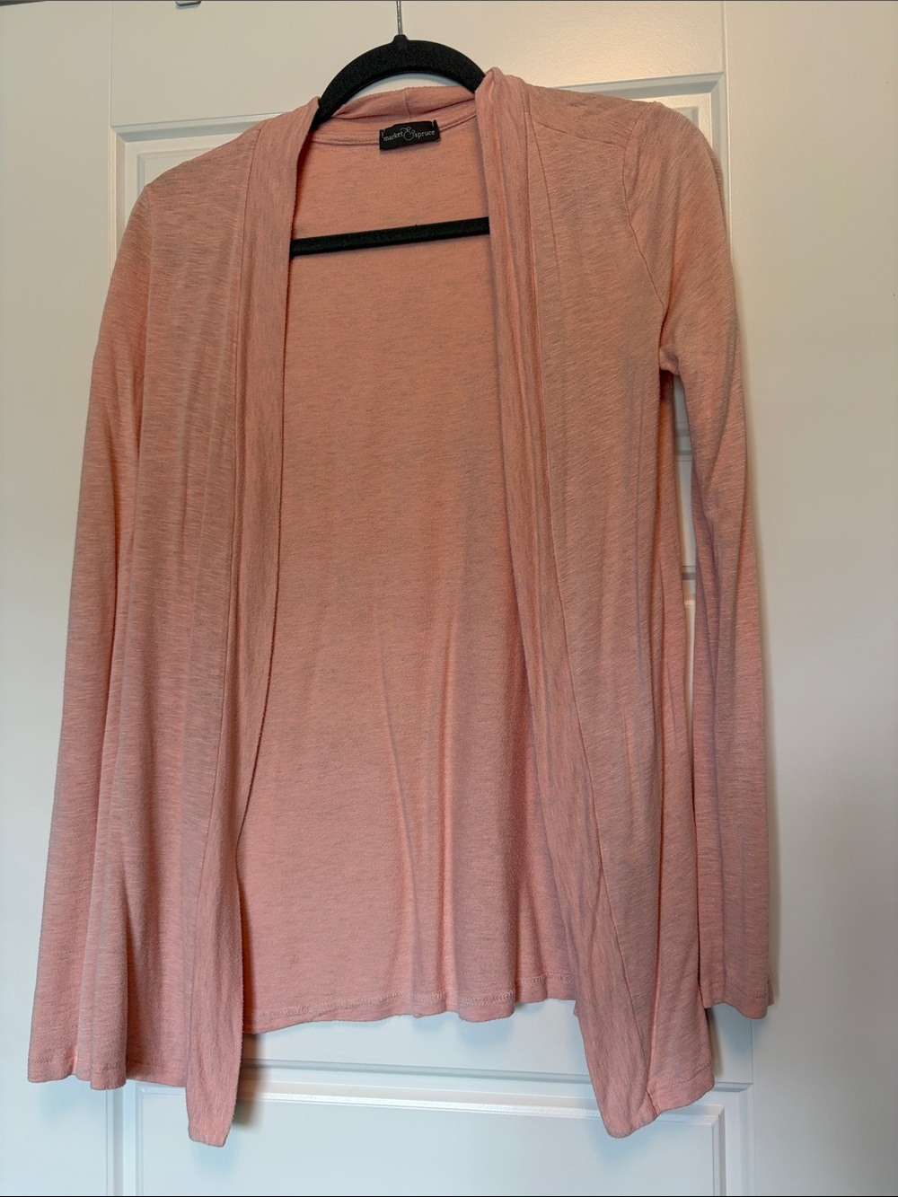 Light Pink Open-Front Women's Cardigan Sweater